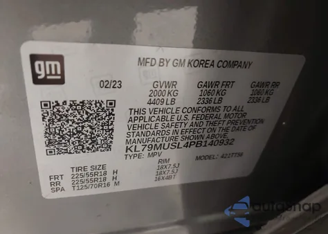 2023 Chevrolet Trailblazer Awd Rs from USA, damaged, VIN KL79MUSL4PB140932